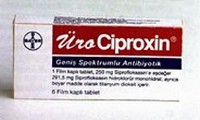�ro CIPROXIN 250 mg 6 Film tabletlik blister ambalaj